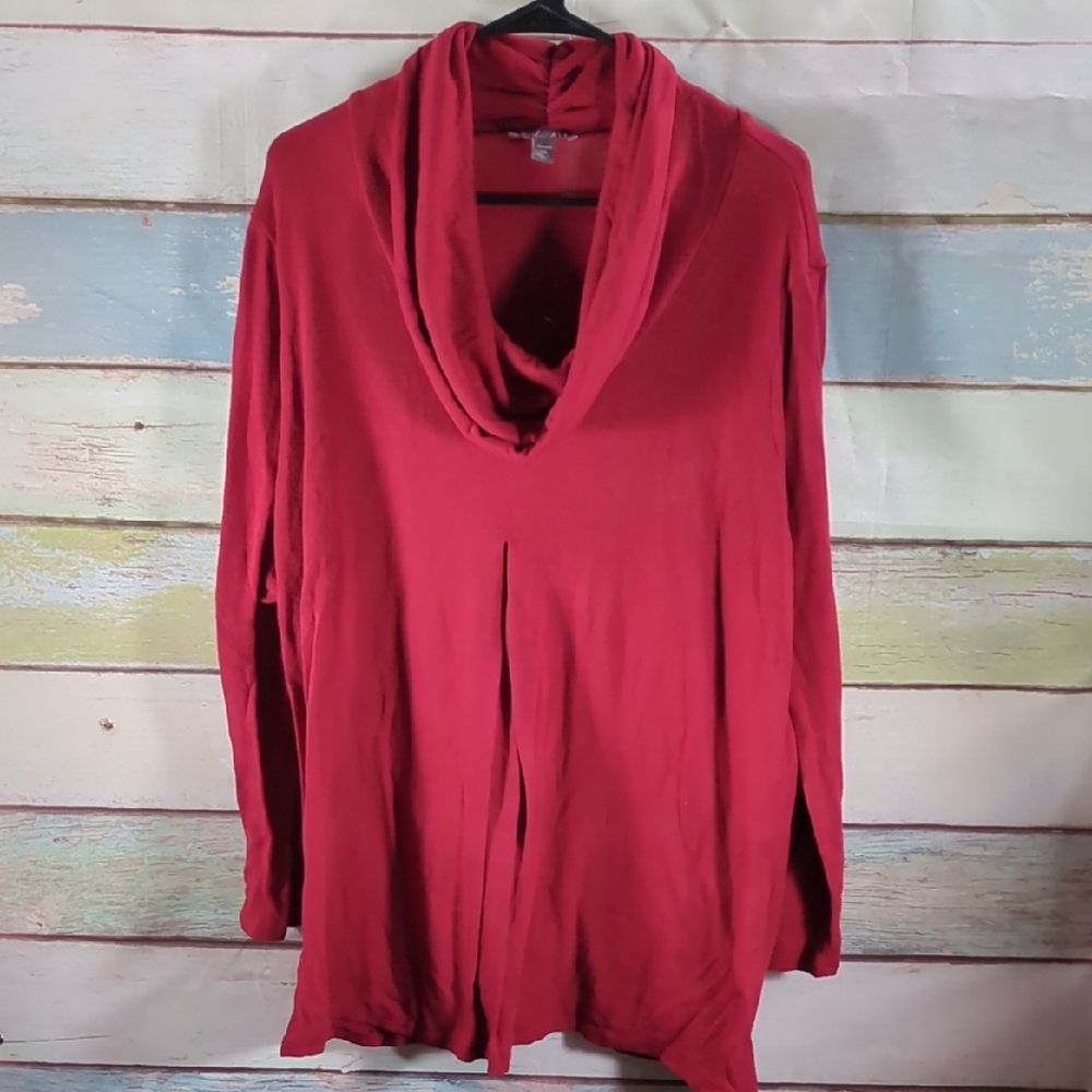Roz & Ali Red Cowl Neck Sweater